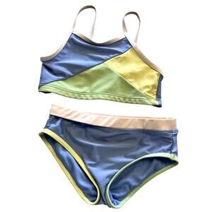 Ideology Girls Two Piece Color Block Bikini Size 5